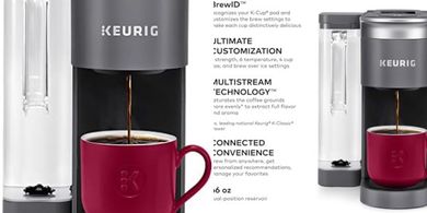 Keurig K-Supreme Smart Coffee Maker: Wi-Fi, Alexa, 4 sizes, large reservoir.
