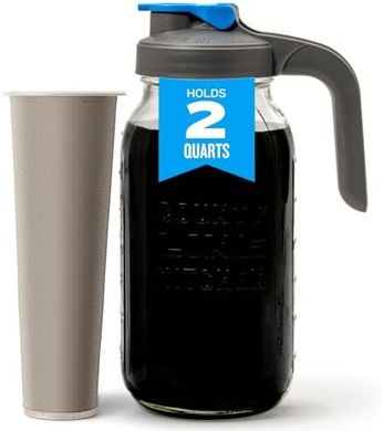 Gray 2-Quart Leakproof Cold Brew & Iced Tea Pitcher
