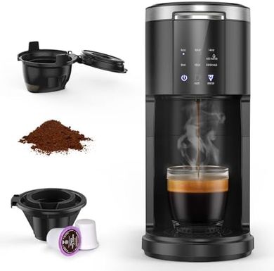 Kndko Single-Serve Coffee Maker: Brew K-Cups & Ground Coffee, 40 oz Reservoir
