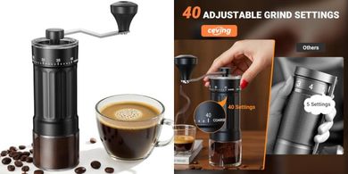 Portable Conical Burr Coffee Grinder: 40 Settings, 30g Capacity
