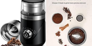 SHARDOR Electric Grinder: Adjustable, Stainless Steel, for Coffee, Herbs & Spices
