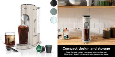 Ninja Coffee Maker: Pods, Grounds, Iced, Compact, 56oz Reservoir
