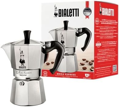 Bialetti Moka Express 6-Cup Stovetop Coffee Maker (Silver)
