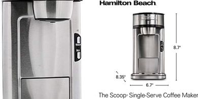 Hamilton Beach Scoop: Fast Single-Serve Coffee Brewer (8-14 oz)
