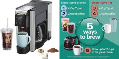 Hamilton Beach FlexBrew 5-in-1 Coffee Maker:  Pods, Grounds, Iced, 12 Cup
