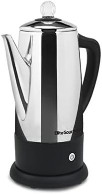 Elite Gourmet 12-Cup Cordless Coffee Percolator with Keep-Warm
