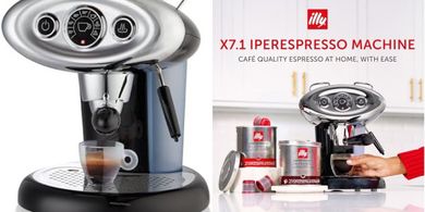 Illy X7.1 Espresso Machine: Barista-quality espresso & milk frother.
