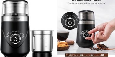 Electric Coffee & Spice Grinder with Timer & Stainless Steel Bowl
