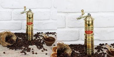 Sozen Hand-Crafted Brass Conical Burr Coffee Grinder
