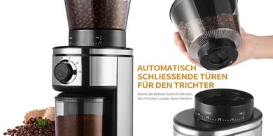 Electric Conical Burr Grinder: 30 Grind Settings (2-12 Cups)
