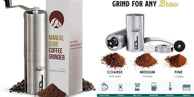 JavaPresse Manual Burr Grinder: 18 Settings, Portable, for Espresso
