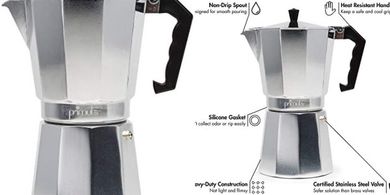 Primula Classic Stovetop Espresso Maker: 12 Cups, Silver
